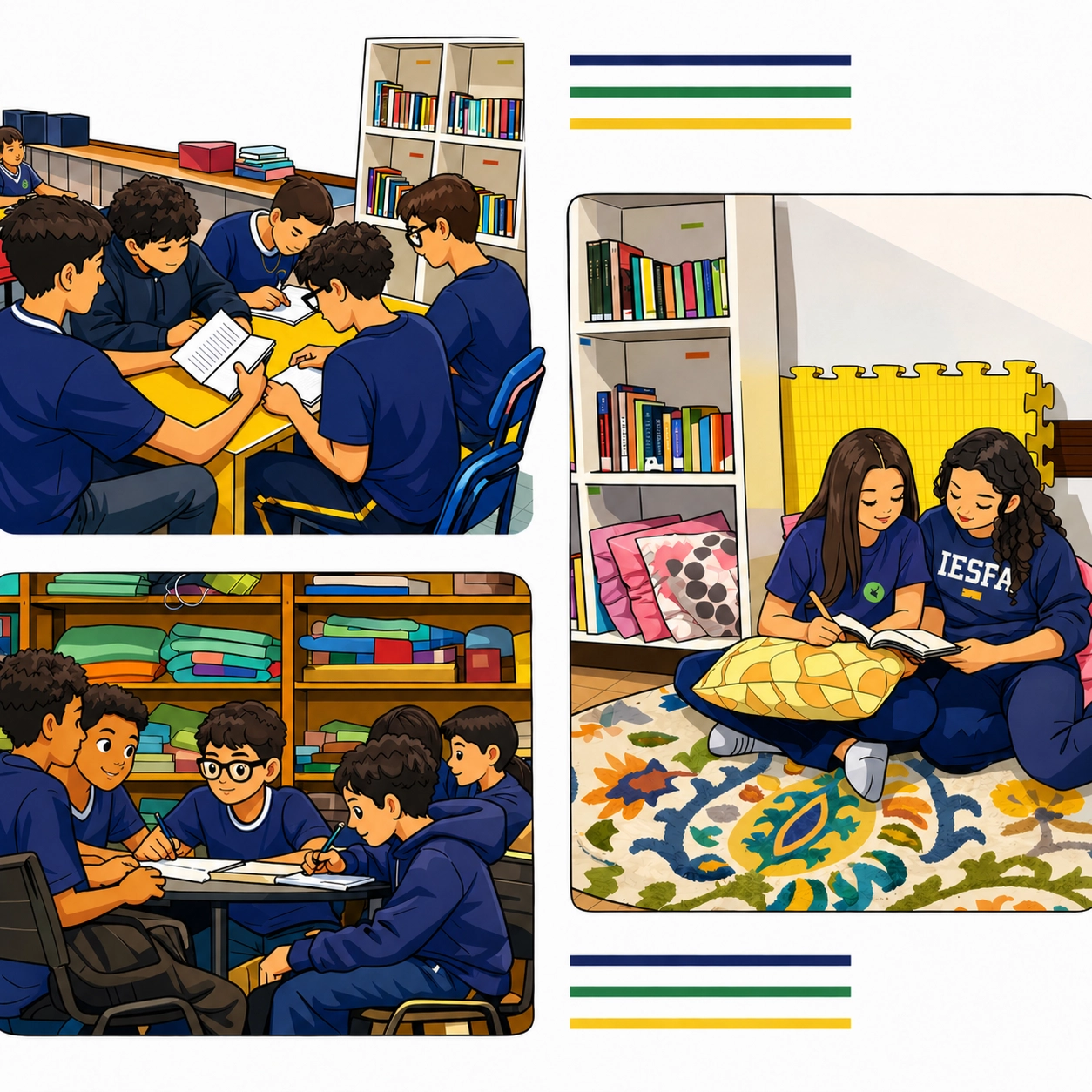 Montagem com alunos do IESFA
